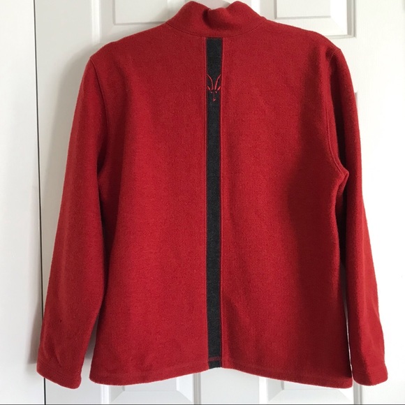 IBEX Red merino wool 1/4 zip pullover jacket medium - Picture 2 of 8